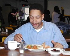 Man eating dinner